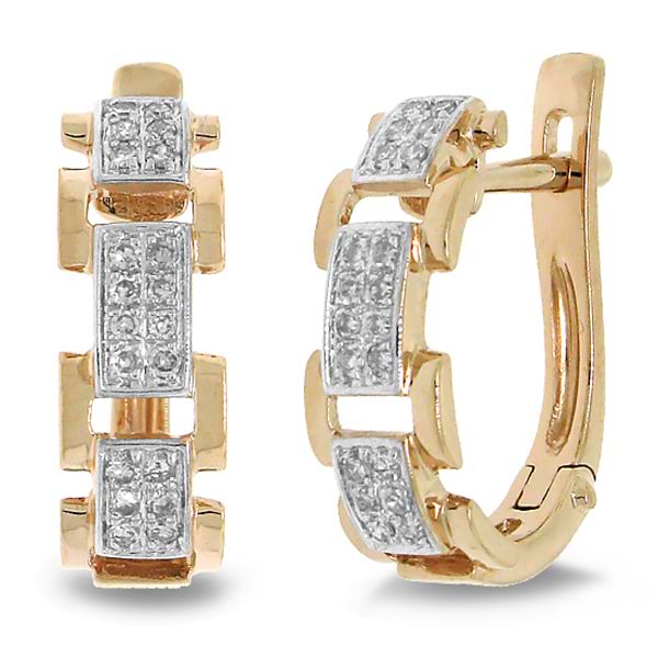0.19ct 14k Rose Gold Diamond Link Earrings