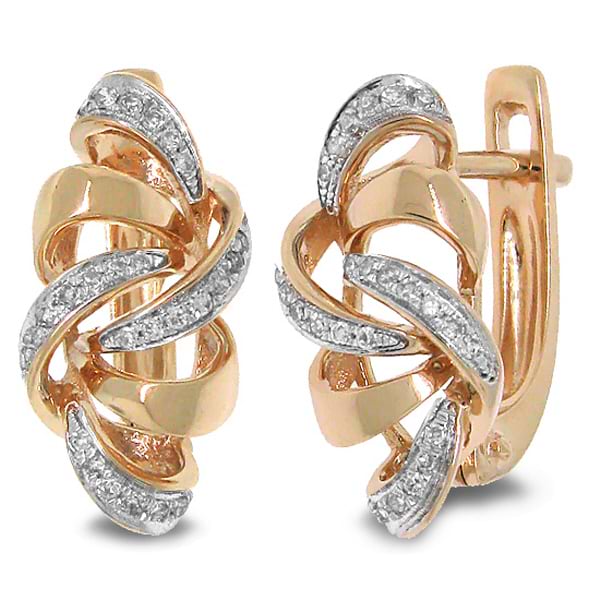 0.15ct 14k Rose Gold Diamond Earrings