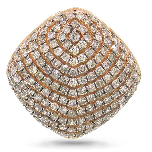 0.48ct 14k Rose Gold Diamond Pave Pendant Necklace