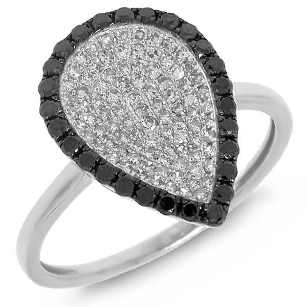 0.50ct 14k White Gold Black & White Diamond Ring