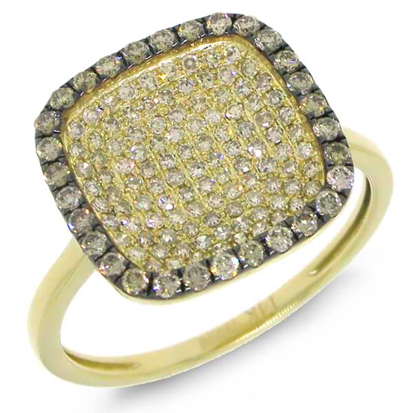 0.60ct 14k Yellow Gold White & Champagne Diamond Ring