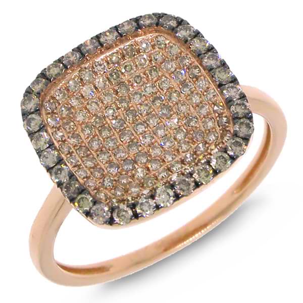 0.60ct 14k Rose Gold White & Champagne Diamond Ring