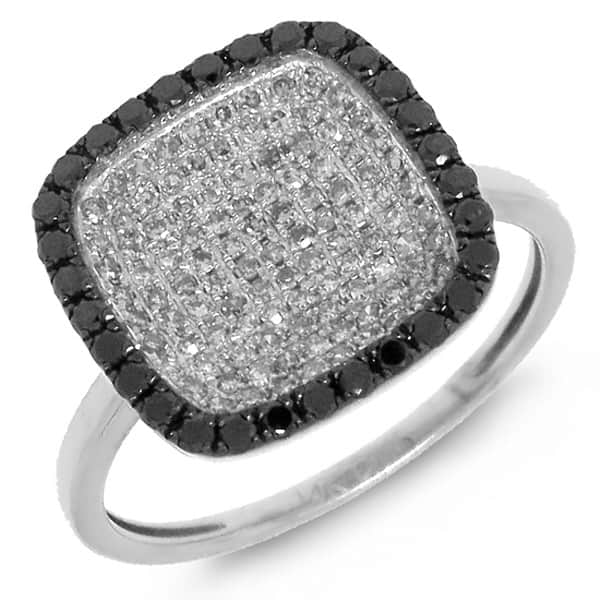0.60ct 14k White Gold Black & White Diamond Ring