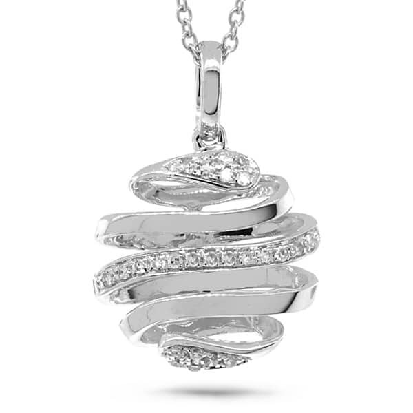 0.08ct 14k White Gold Diamond Pendant Necklace