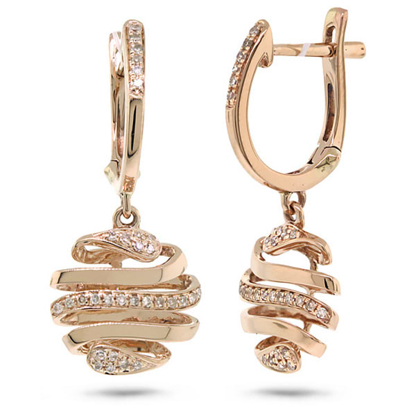 0.20ct 14k Rose Gold Diamond Earrings