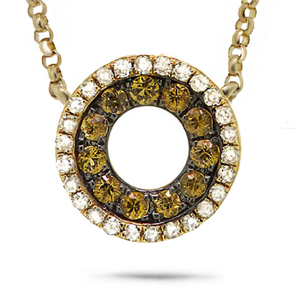 0.09ct Diamond & 0.20ct Yellow Sapphire 14k Yellow Gold Necklace