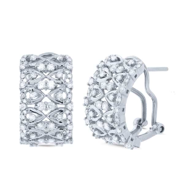 1.03ct 14k White Gold Diamond Earrings