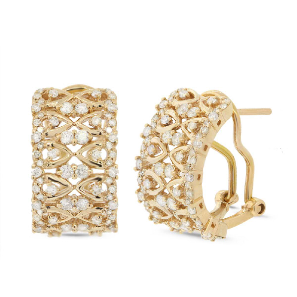 1.03ct 14k Yellow Gold Diamond Earrings