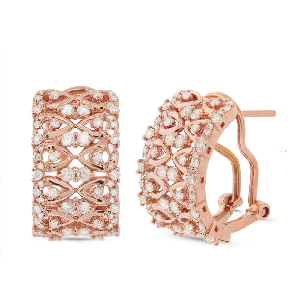 1.03ct 14k Rose Gold Diamond Earrings
