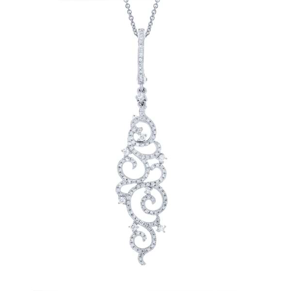0.45ct 14k White Gold Diamond Pendant Necklace