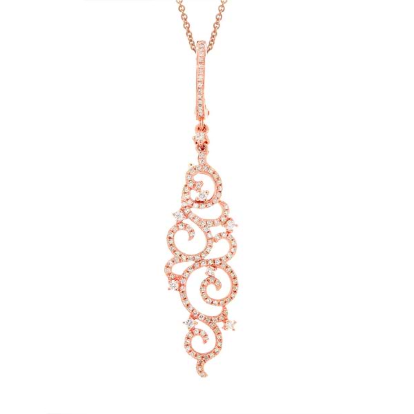 0.45ct 14k Rose Gold Diamond Pendant Necklace