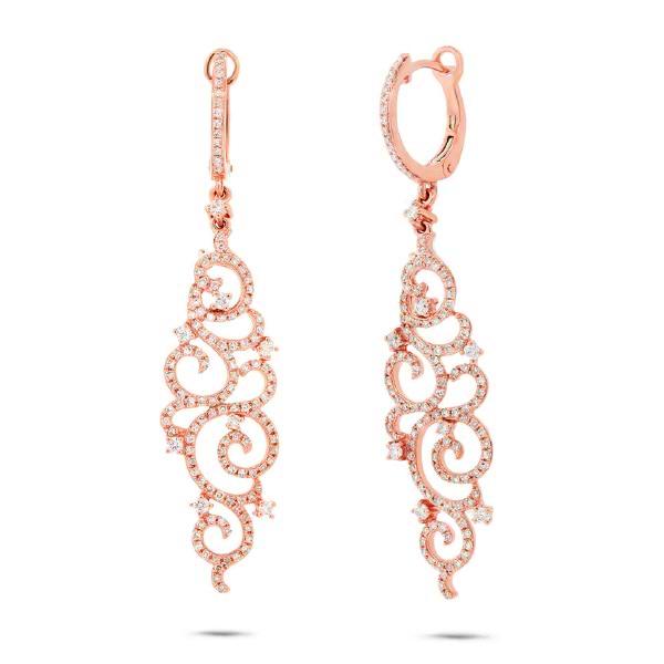 1.02ct 14k Rose Gold Diamond Earrings