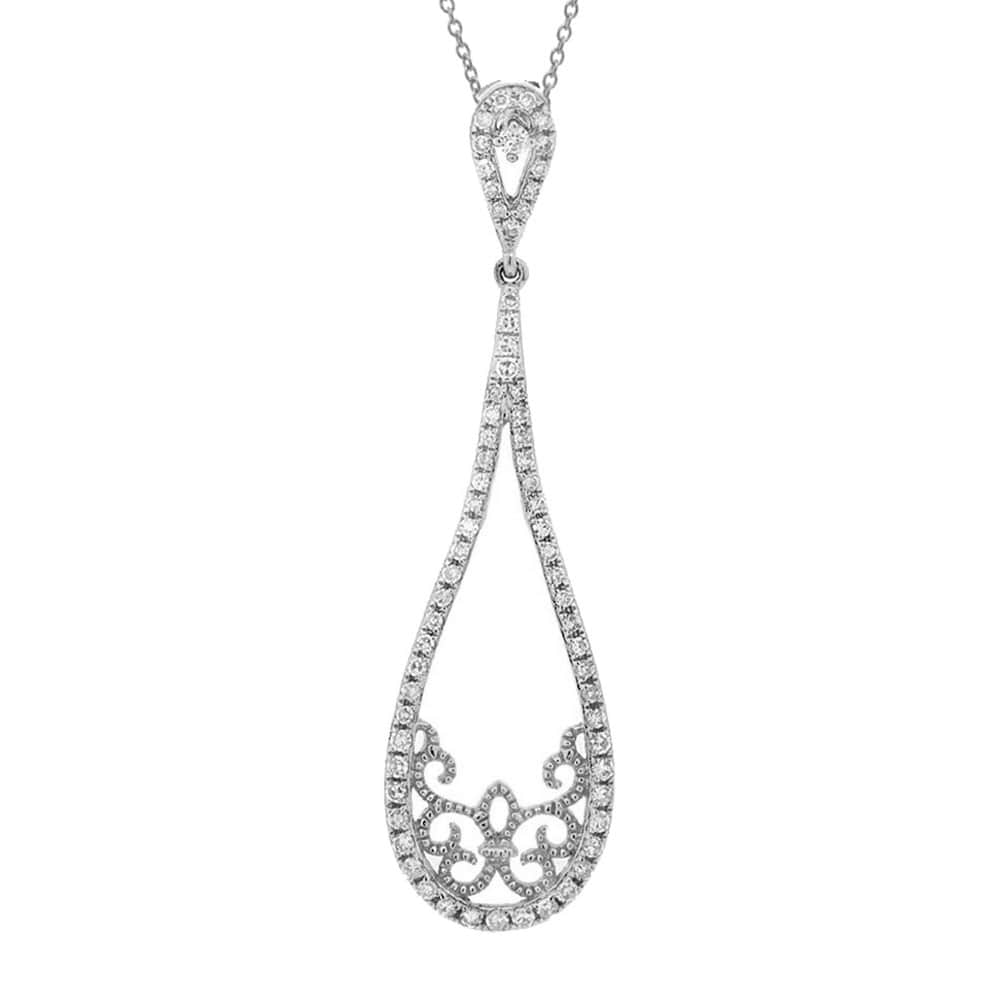 0.31ct 14k White Gold Diamond Pendant Necklace