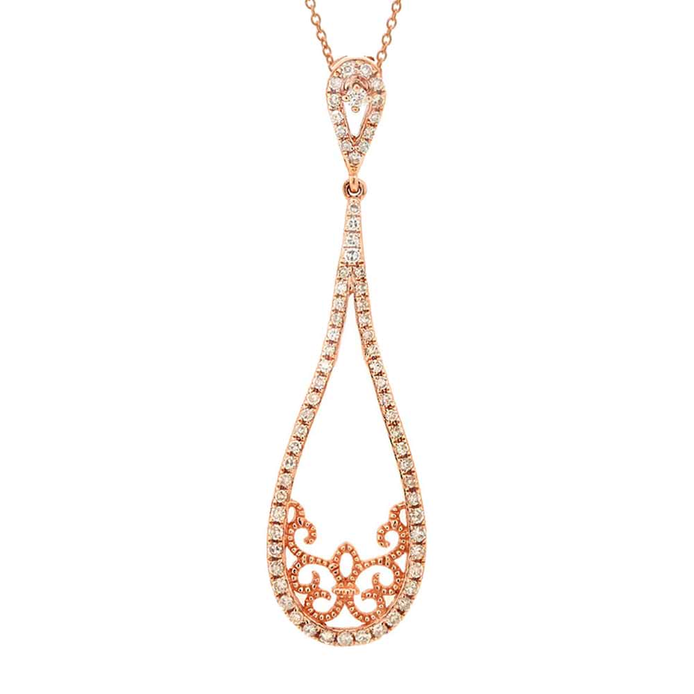 0.31ct 14k Rose Gold Diamond Pendant Necklace