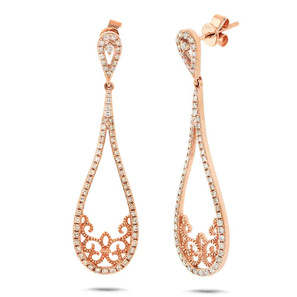 0.55ct 14k Rose Gold Diamond Earrings