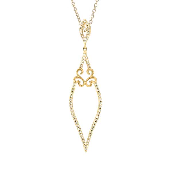 0.25ct 14k Yellow Gold Diamond Pendant Necklace