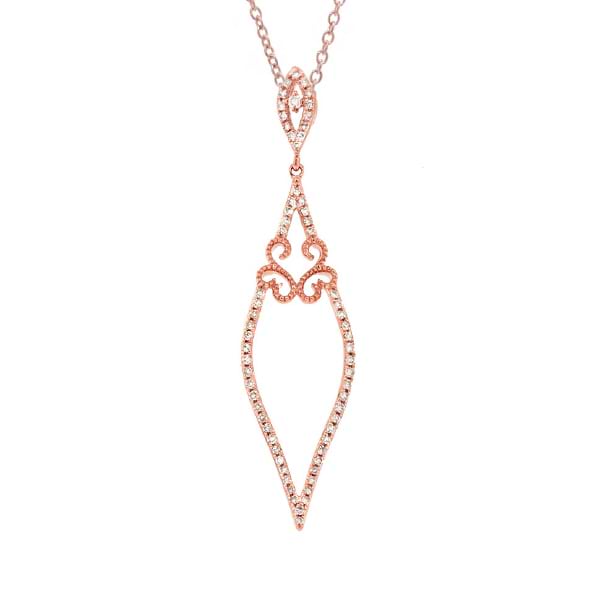 0.25ct 14k Rose Gold Diamond Pendant Necklace