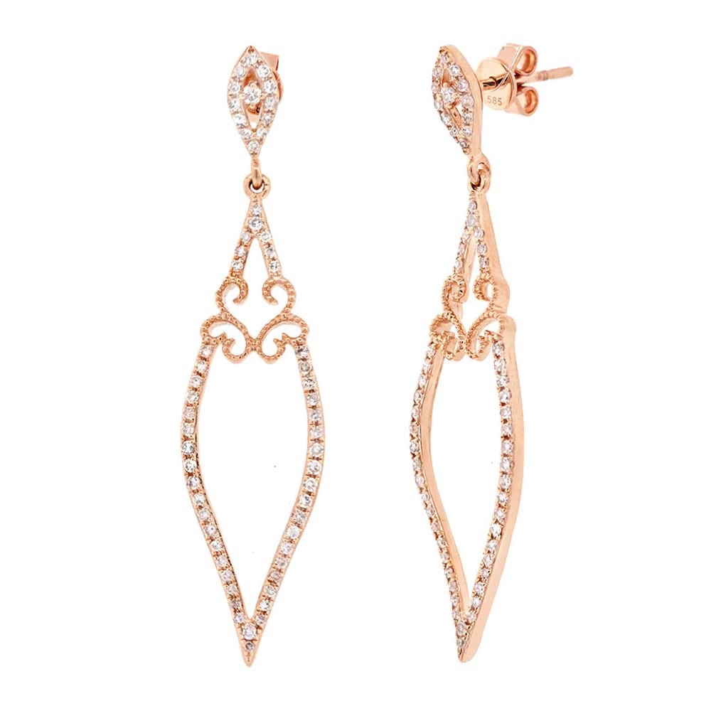 0.44ct 14k Rose Gold Diamond Earrings