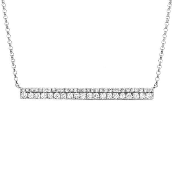 0.34ct 14k White Gold Diamond Bar Necklace