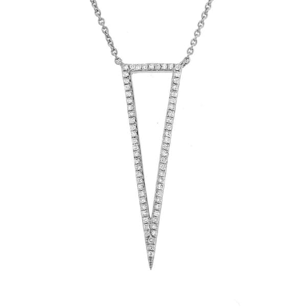 0.20ct 14k White Gold Diamond Triangle Necklace