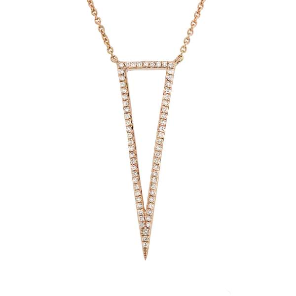 0.20ct 14k Yellow Gold Diamond Triangle Necklace