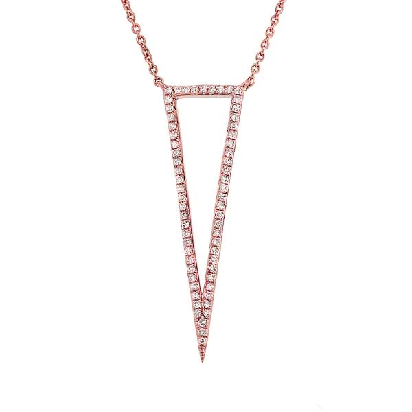 0.20ct 14k Rose Gold Diamond Triangle Necklace