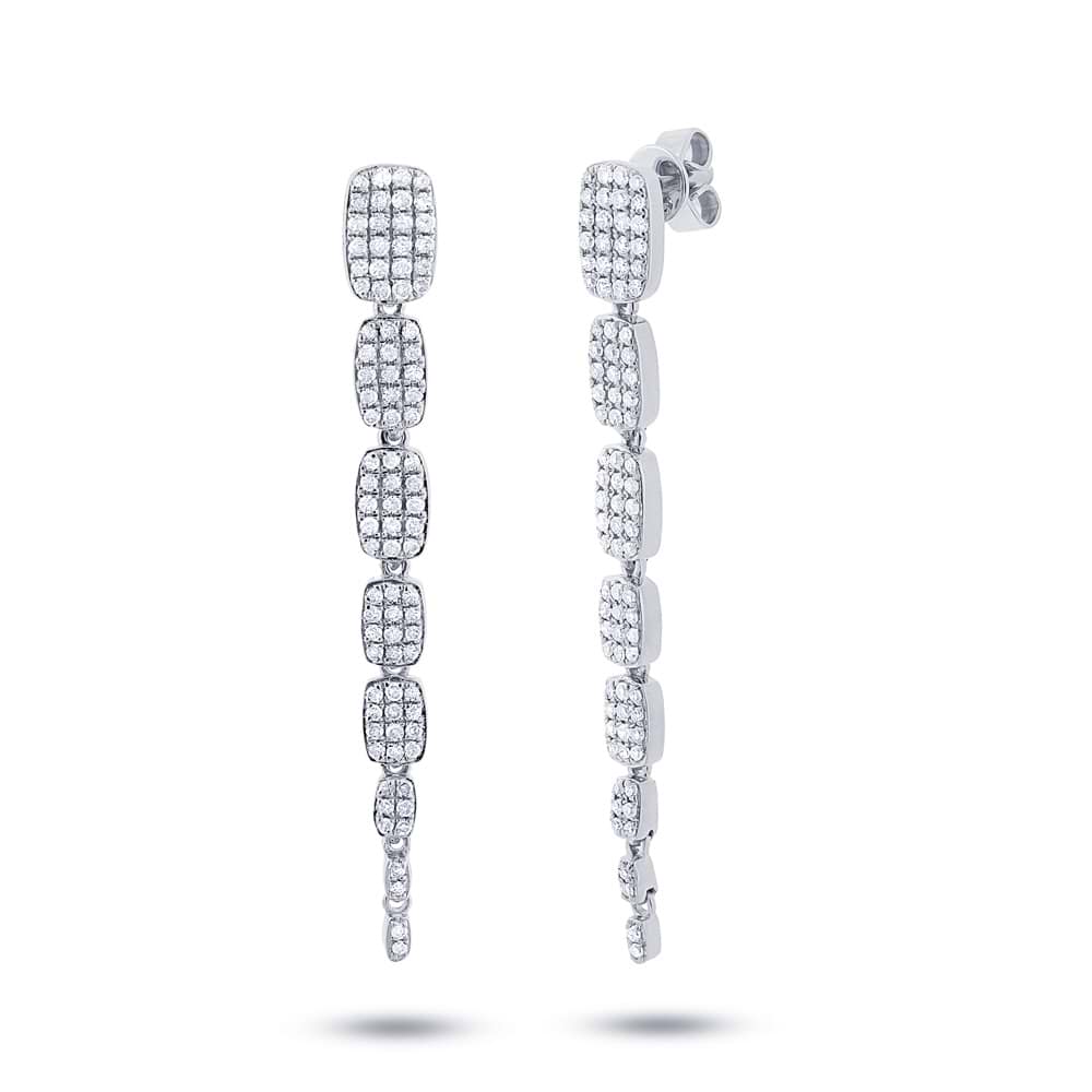 0.64ct 14k White Gold Diamond Serpentine Earrings