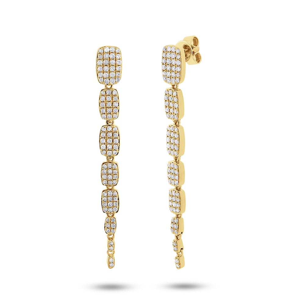 0.64ct 14k Yellow Gold Diamond Serpentine Earrings