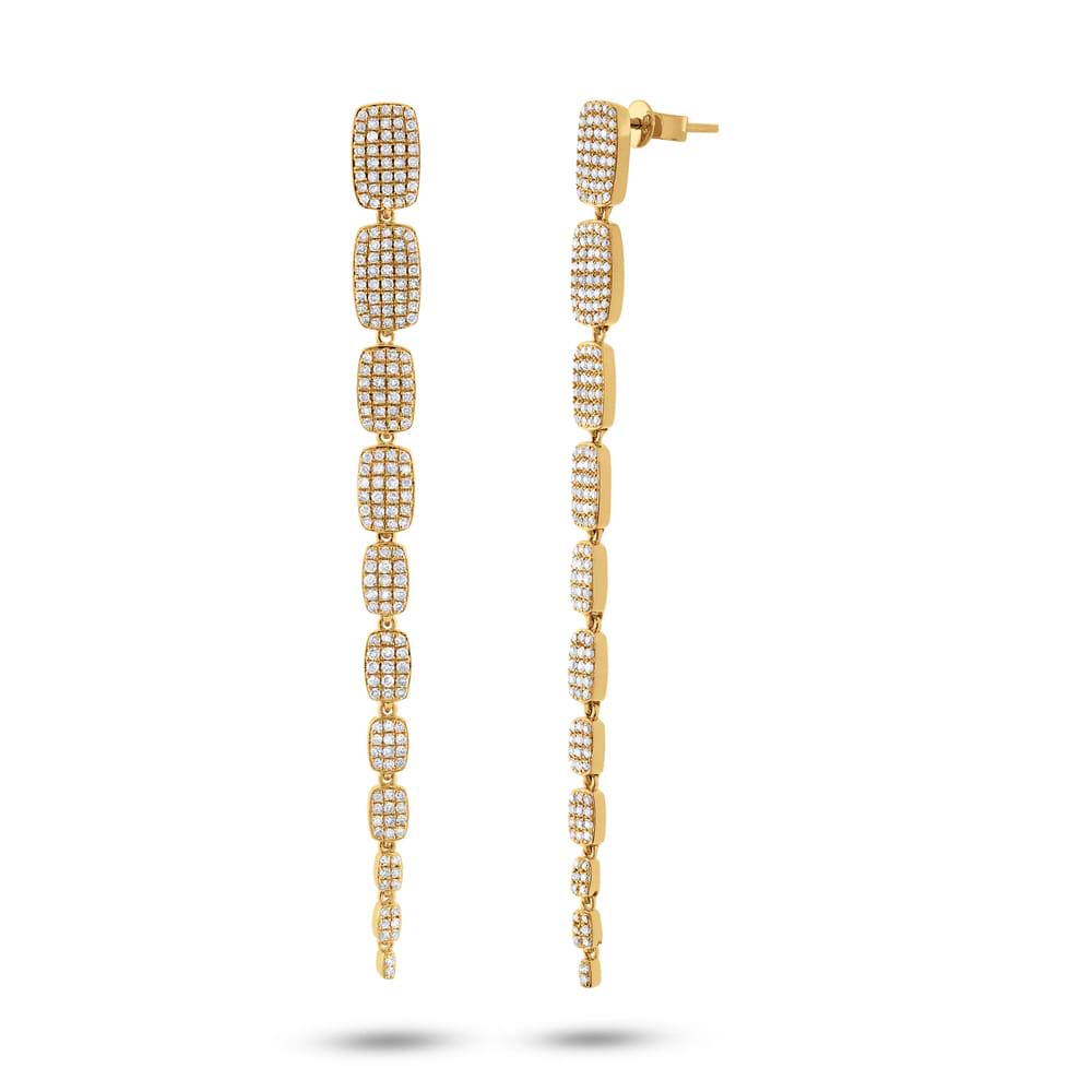 1.35ct 14k Yellow Gold Diamond Serpentine Earrings
