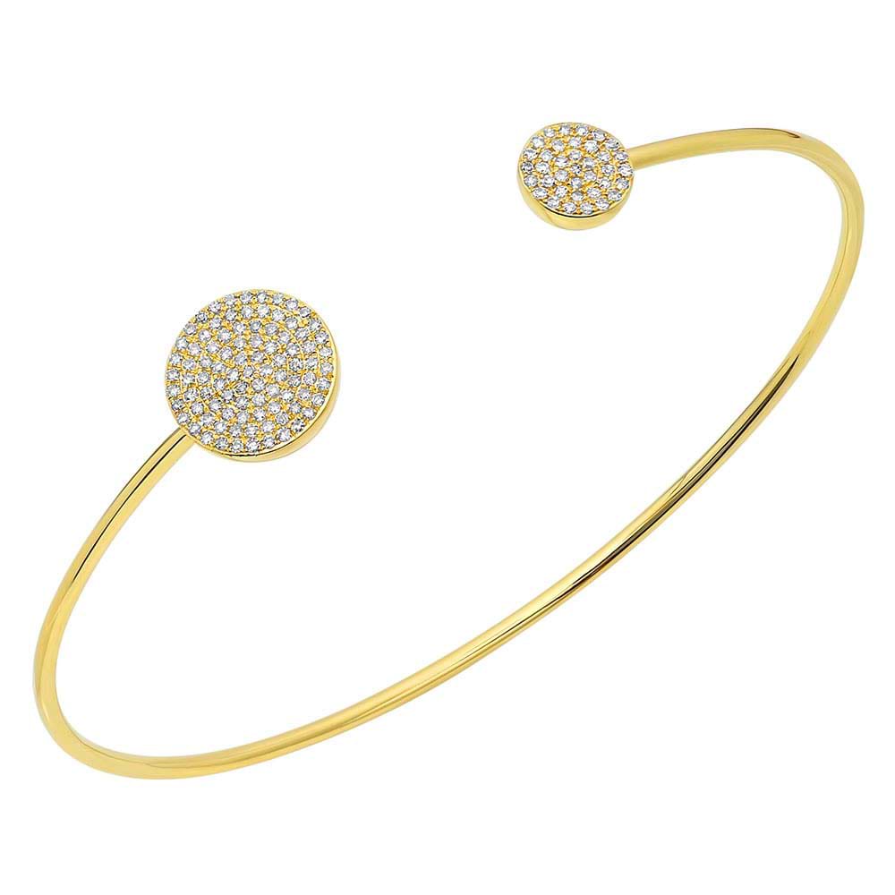 0.37ct 14k Yellow Gold Diamond Bangle Bracelet