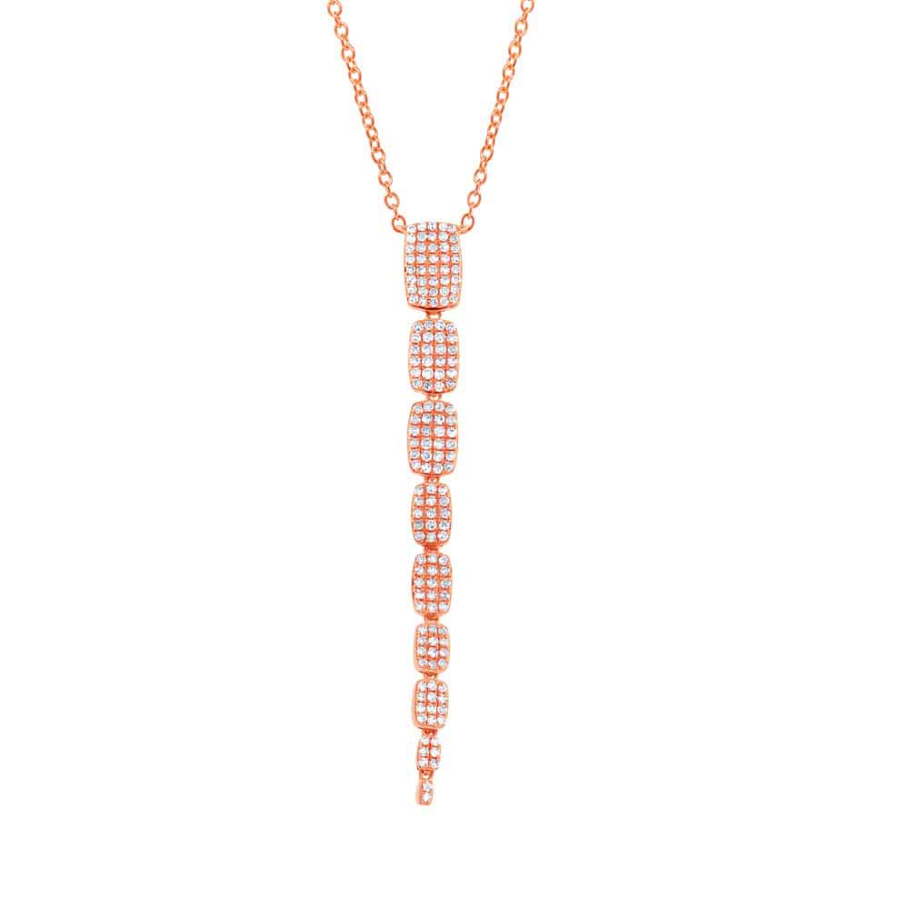 0.55ct 14k Rose Gold Diamond Serpentine Necklace