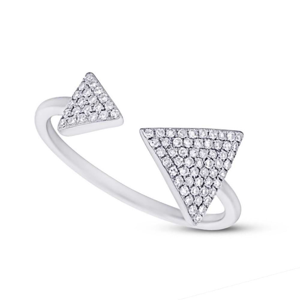 0.21ct 14k White Gold Diamond Triangle Lady's Ring