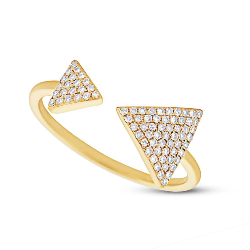 0.21ct 14k Yellow Gold Diamond Triangle Lady's Ring