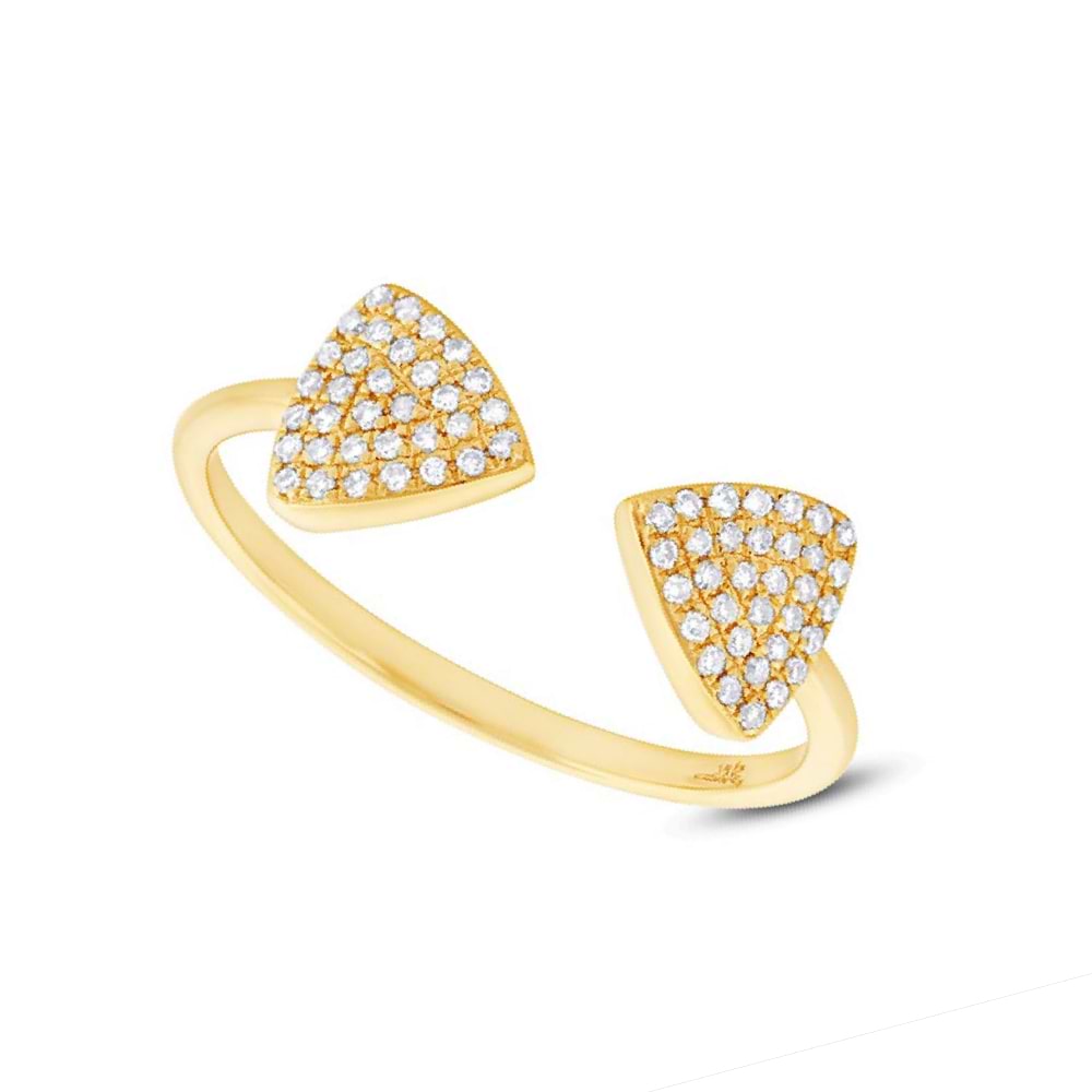 0.18ct 14k Yellow Gold Diamond Triangle Lady's Ring