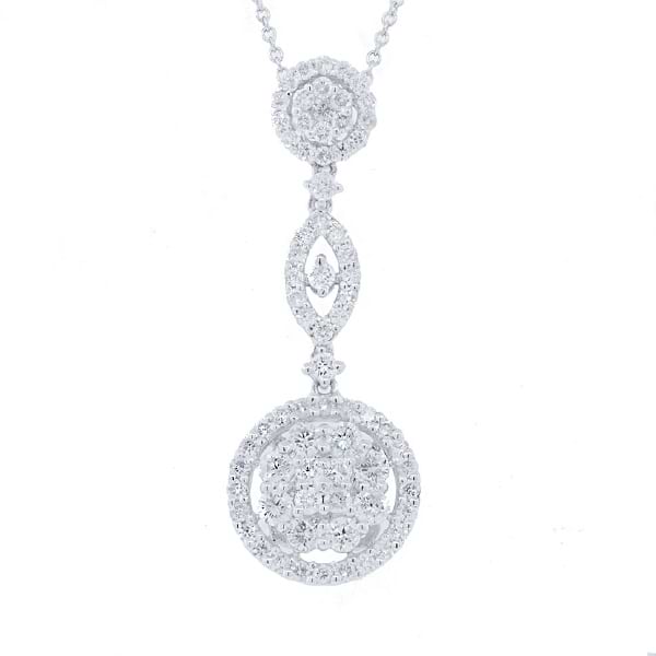 1.35ct 18k White Gold Diamond Pendant Necklace