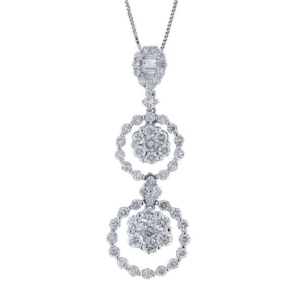 1.64ct 18k White Gold Diamond Pendant Necklace