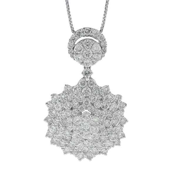 3.58ct 18k White Gold Diamond Pendant Necklace