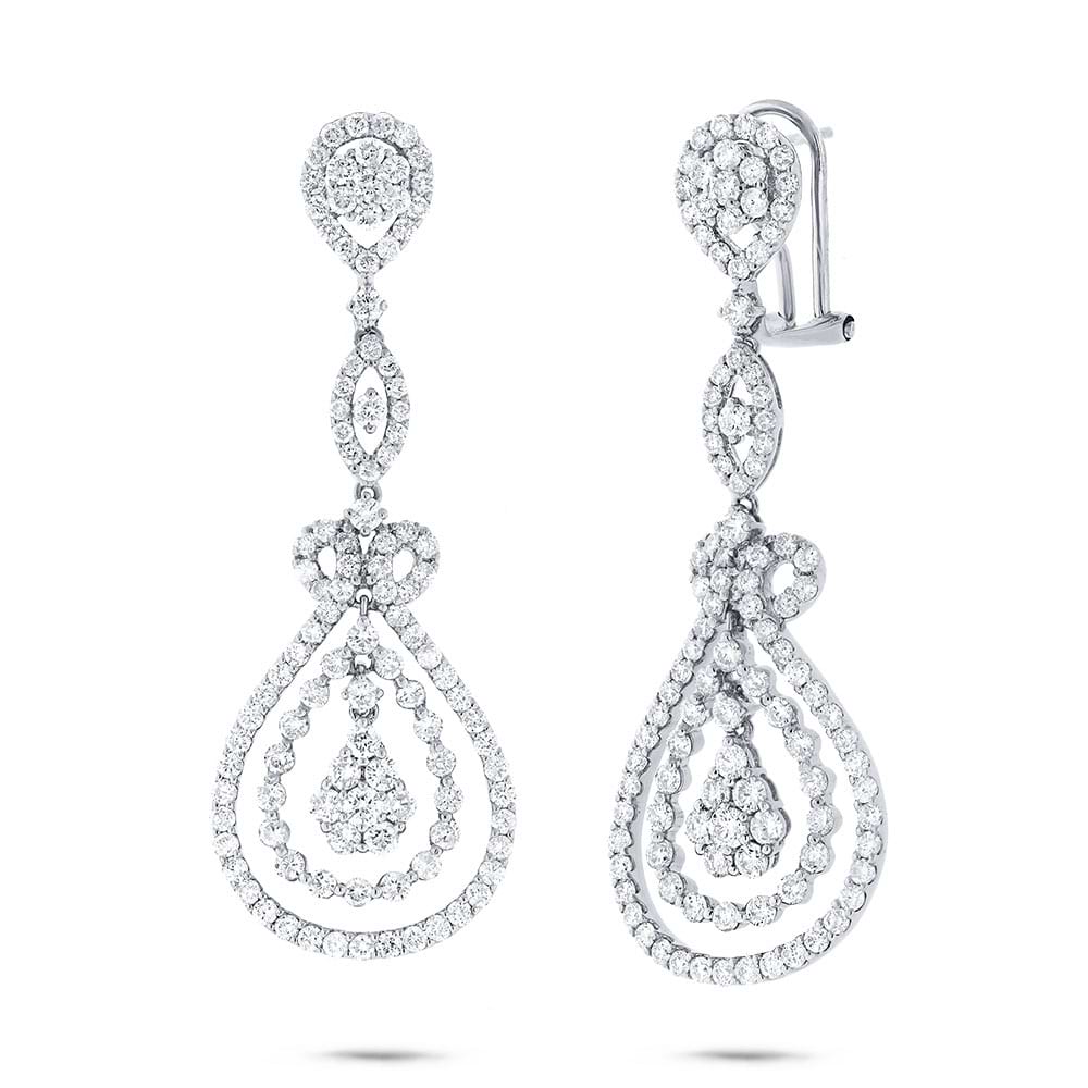 4.27ct 18k White Gold Diamond Earrings