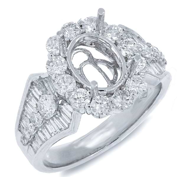 1.78ct 18k White Gold Diamond Semi-mount Ring