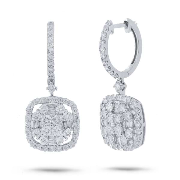 2.14ct 18k White Gold Diamond Earrings