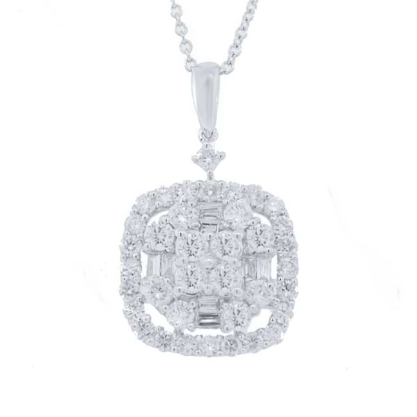 1.33ct 18k White Gold Diamond Pendant Necklace