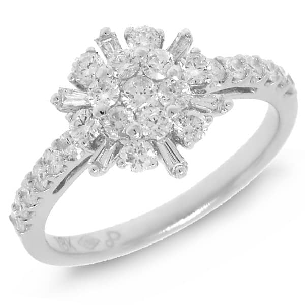 0.88ct 18k White Gold Diamond Lady's Ring