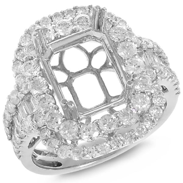 2.21ct 18k White Gold Diamond Semi-mount Ring