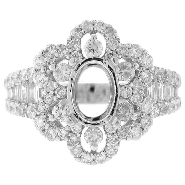 1.35ct 18k White Gold Diamiond Semi-mount Ring