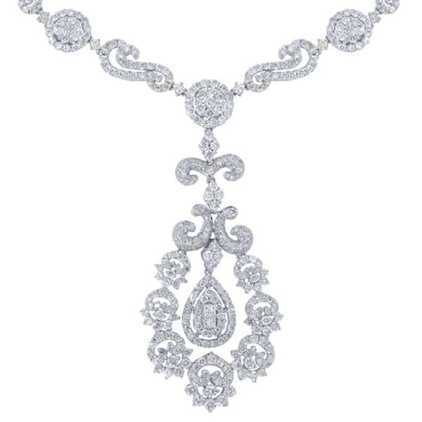14.29ct 18k White Gold Diamond Necklace