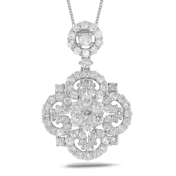 1.75ct 18k White Gold Diamond Pendant Necklace