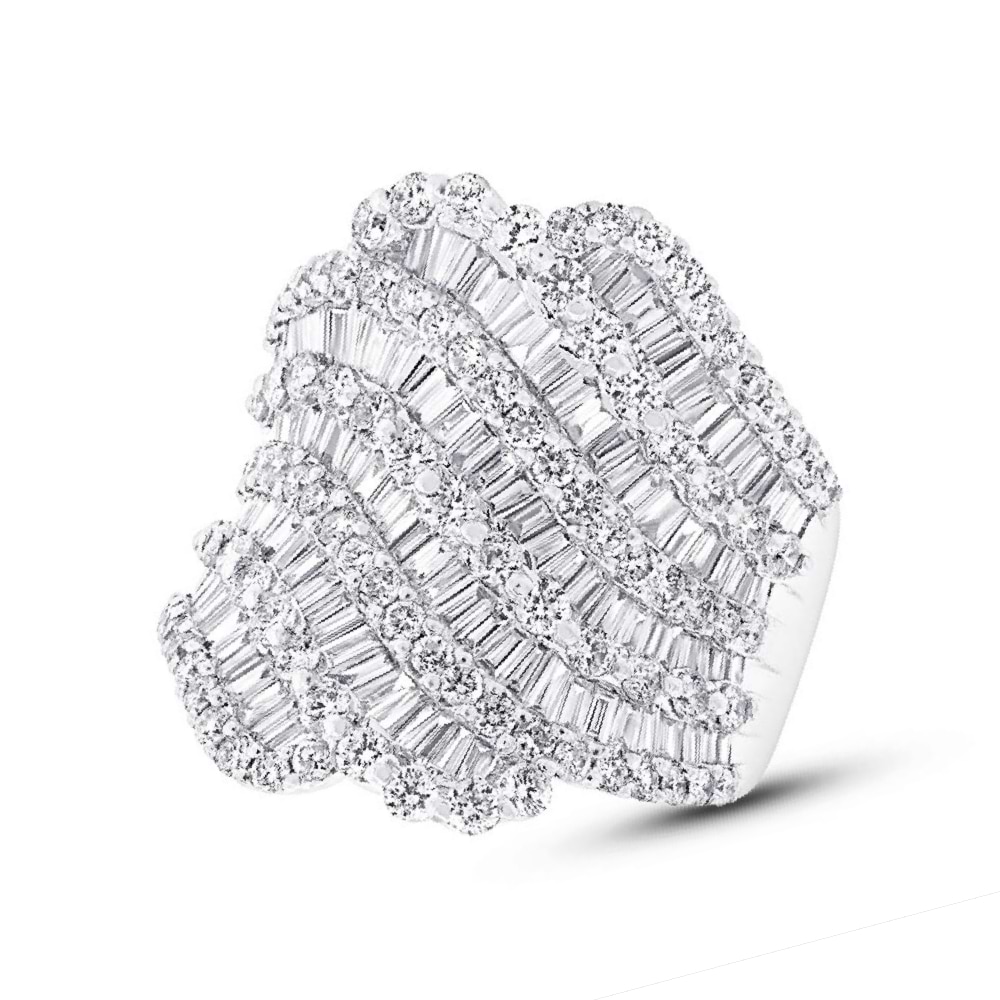 4.10ct 18k White Gold Diamond Baguette Lady's Ring