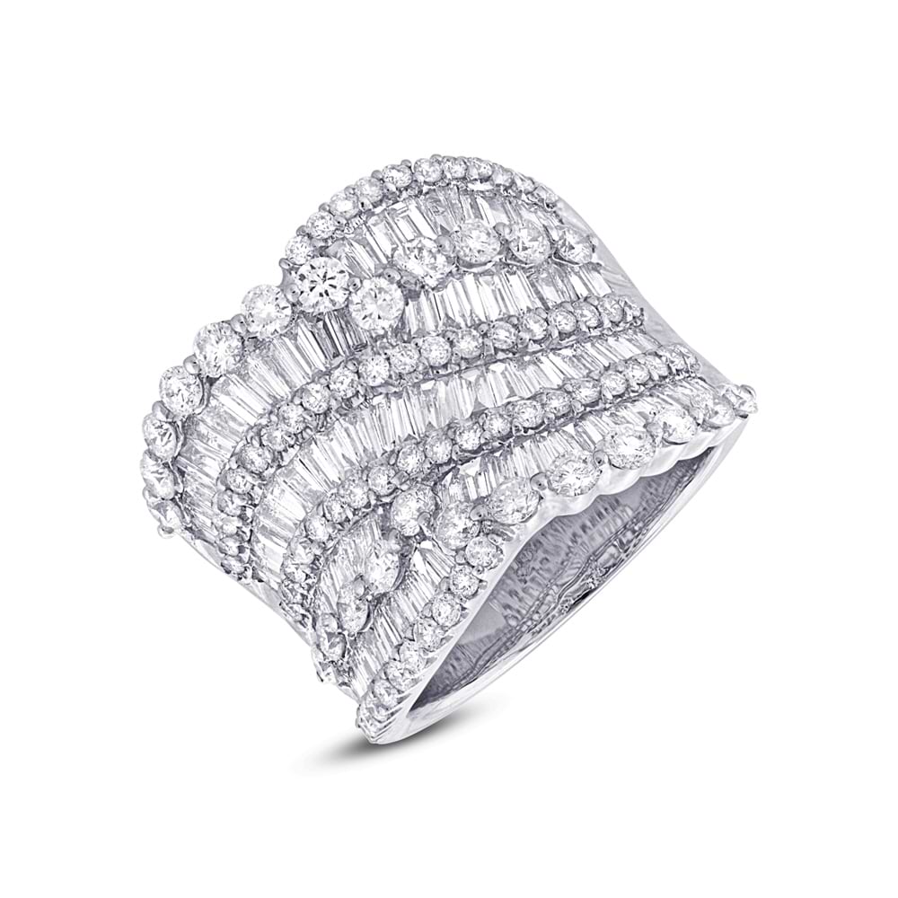 3.62ct 18k White Gold Diamond Lady's Baguette Ring