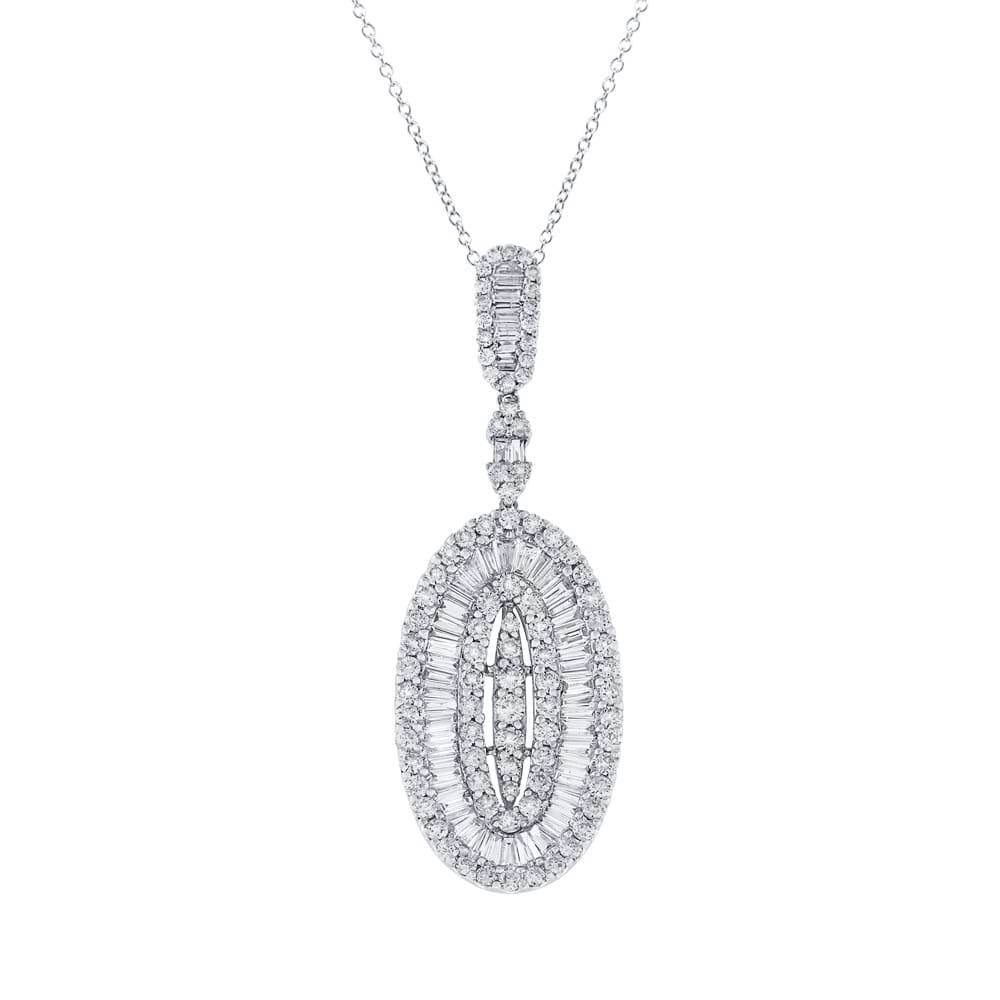 4.92ct 18k White Gold Diamond Pendant Necklace