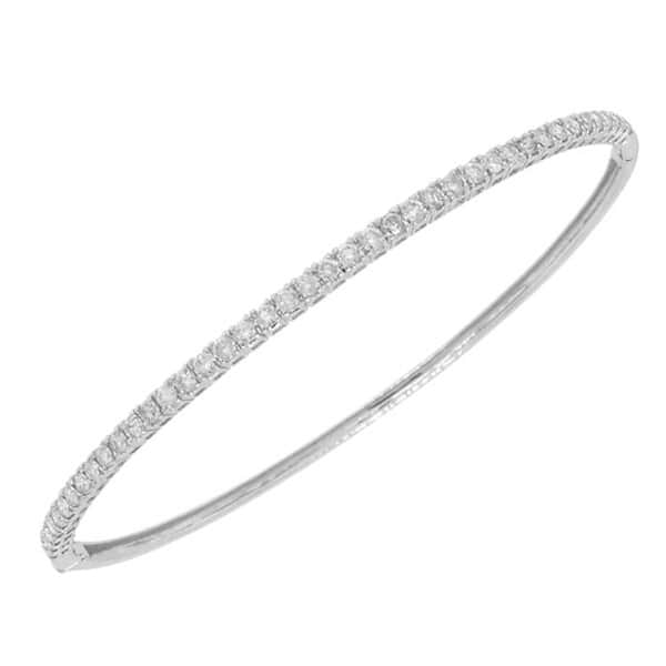 0.93ct 18k White Gold Diamond Bangle Bracelet